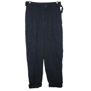 The Group Babaton Black High Rise Paper Bag Belted‎ Denim Jeans Women's Size 2